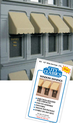 City Classics: New Window Awnings in HO scale